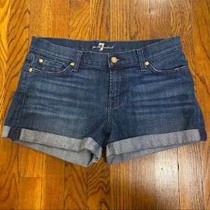 Like new! 7 for all mankind denim cuffed shorts
